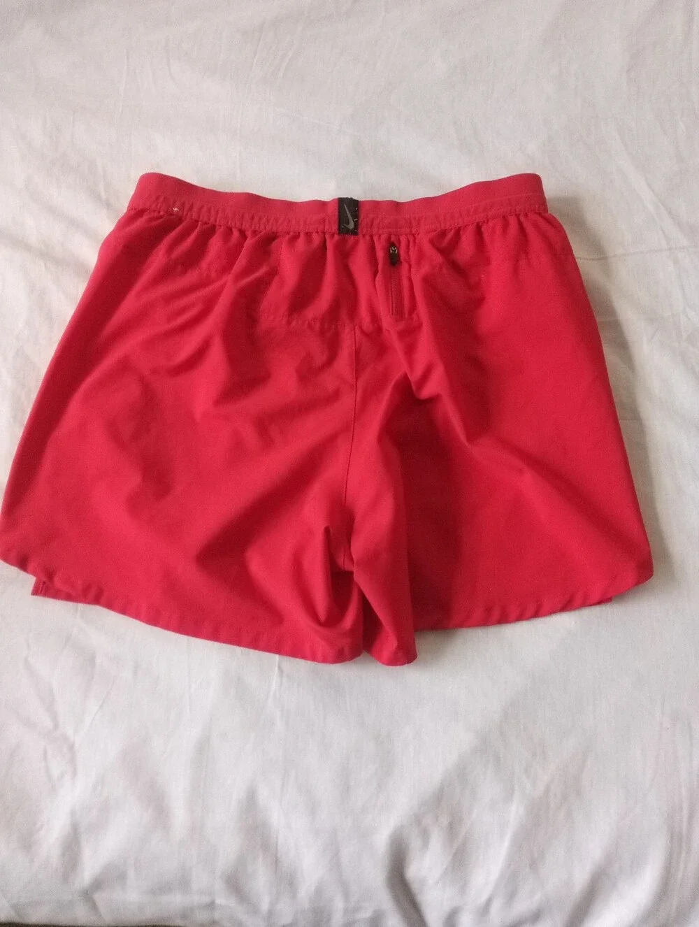 Nike Men's Coral Red Running Shorts with Drawstring